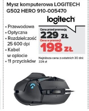 Mysz komputerowa G502 HERO 910-005470 promocja w NEONET