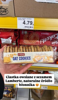 Ciastka owsiane z sezamem Lambertz Oat Cookies promocja w Dino