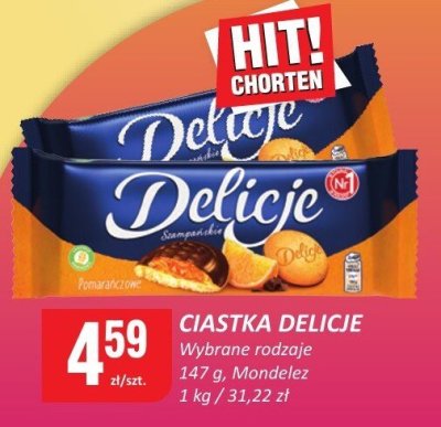 Ciastka Delicje Mondelez promocja w Chorten
