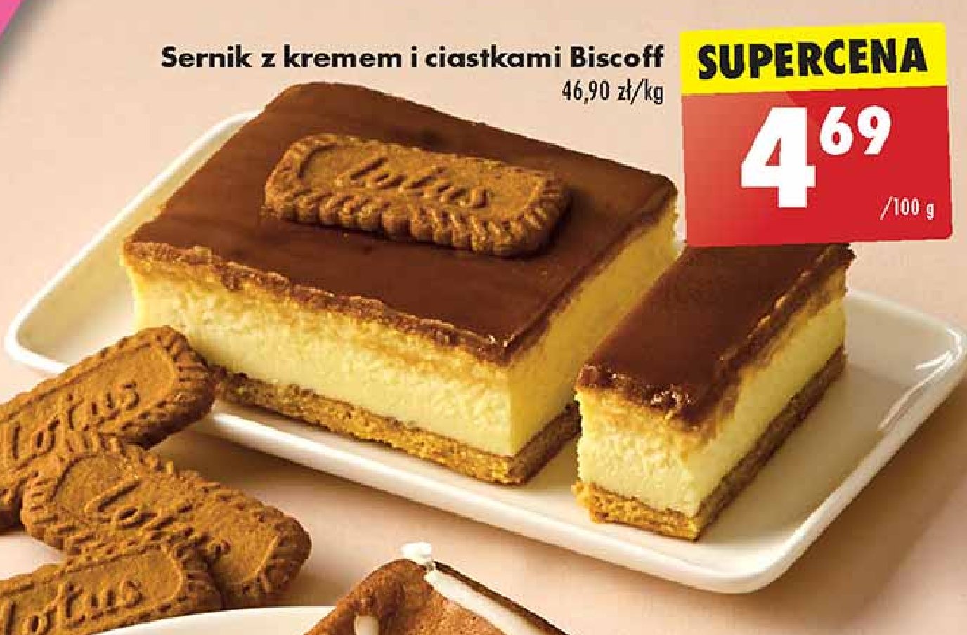 Sernik z kremem i ciastkami biscoff promocja