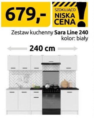 Zestaw kuchenny Sara Line 240 kolor: biały 240 cm promocja w Black Red White