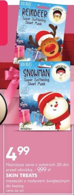 Maseczki SKIN TREATS z motywem świątecznym do twarzy promocja w Super-Pharm