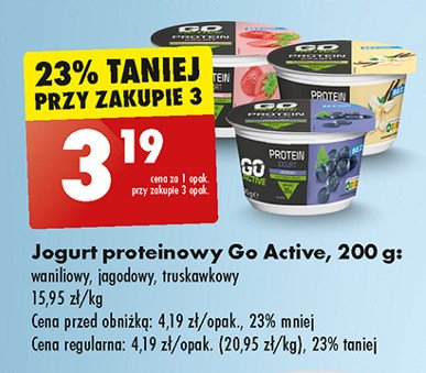 Jogurt proteinowy waniliowy Go active promocja