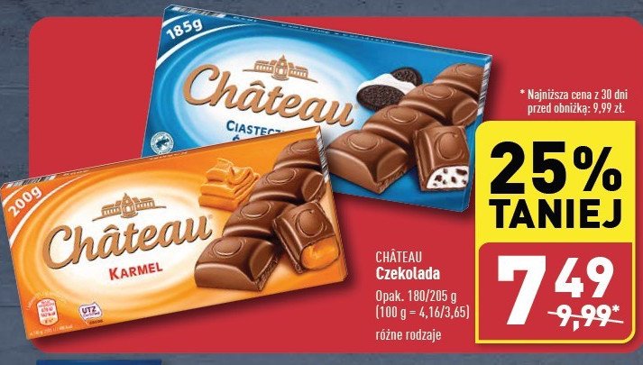 Czekolada ciasteczka i śmietanka Chateau Chateau (aldi) promocja