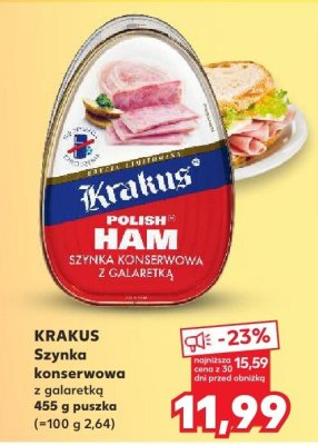 Szynka konserwowa Krakus z galaretką 455g promocja w Kaufland
