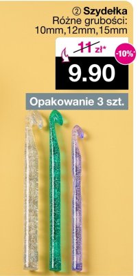 Szydełka różne grubości: 10mm, 12mm, 15mm, opakowanie 3 szt. promocja w Woolworth