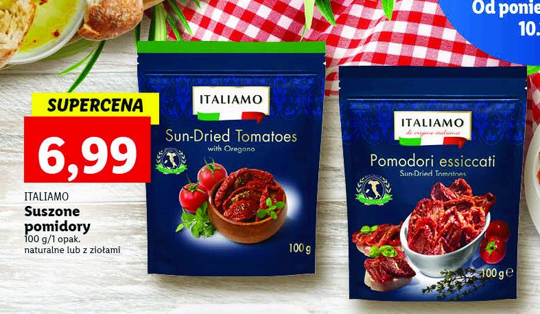 Suszone pomidory z ziołami Italiamo promocja