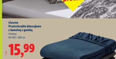 Prześcieradło dżersejowe z bawełną z gumką 90-100x200cm promocja w Lidl