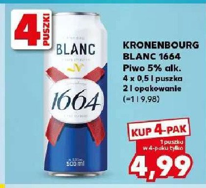 Piwo 1664 BLANC promocja w Duży Ben