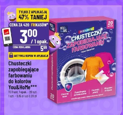 Chusteczki zapobiegające farbowaniu do kolorów You&Home promocja w POLOmarket