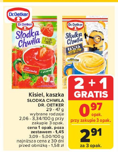 Kaszka manna waniliowa Dr. oetker słodka chwila promocja w Carrefour Market