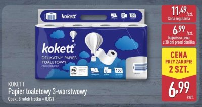 Papier toaletowy 3-warstwowy KOKETT promocja w Aldi