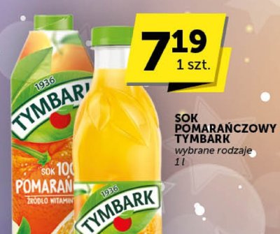 Sok pomarańczowy Tymbark wybrane rodzaje 1l promocja w ABC