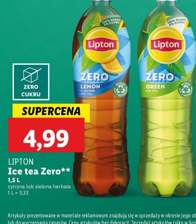 Herbata mrożona lemon zero sugar Lipton ice tea promocja