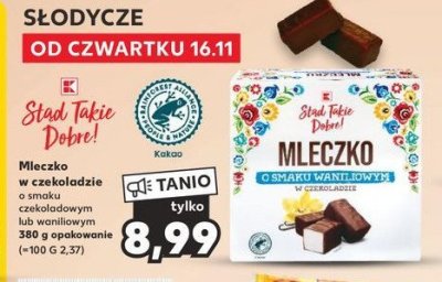 Mleczko waniliowe w czekoladzie K-classic stąd takie dobre! promocja