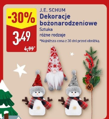 Dekoracje bożonarodzeniowe J.E. SCHUM promocja w Aldi
