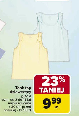 Tank top dziewczęcy 3-14 lat promocja w Carrefour