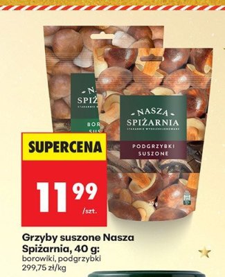 Grzyby suszone borowiki 40 g promocja w Biedronka