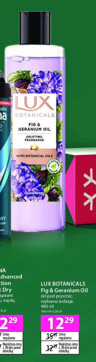 Żel pod prysznic fig & geranium Lux botanicals promocja