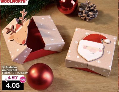Pudełko na prezent - rozm. 10x10x3cm promocja w Woolworth