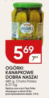 Ogórki kanapkowe dobra nasza promocja w Chata Polska