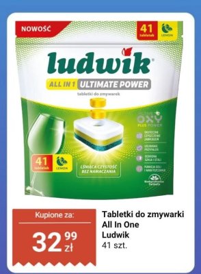 Tabletki do zmywarki All In One Ludwik Ultimate Power promocja w Dino
