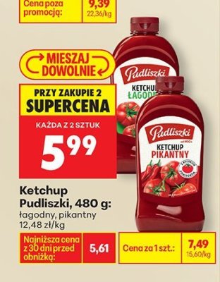 Ketchup Pudliszki, 480 g promocja w Biedronka