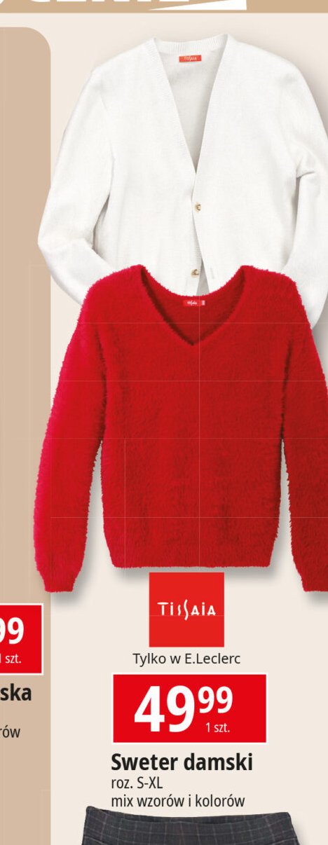 Sweter damski s-xl Tissaia promocja w Leclerc