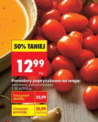 Pomidory papryczkowe na wagę pomarańczowe promocja w Biedronka