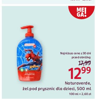 Żel pod prysznic spider-man Naturaverde promocja