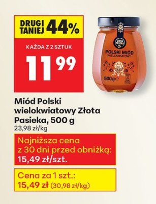 Miód Polski wielokwiatowy Złota Pasieka, 500 g promocja w Biedronka