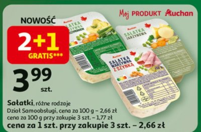 Sałatki, różne rodzaje promocja w Auchan