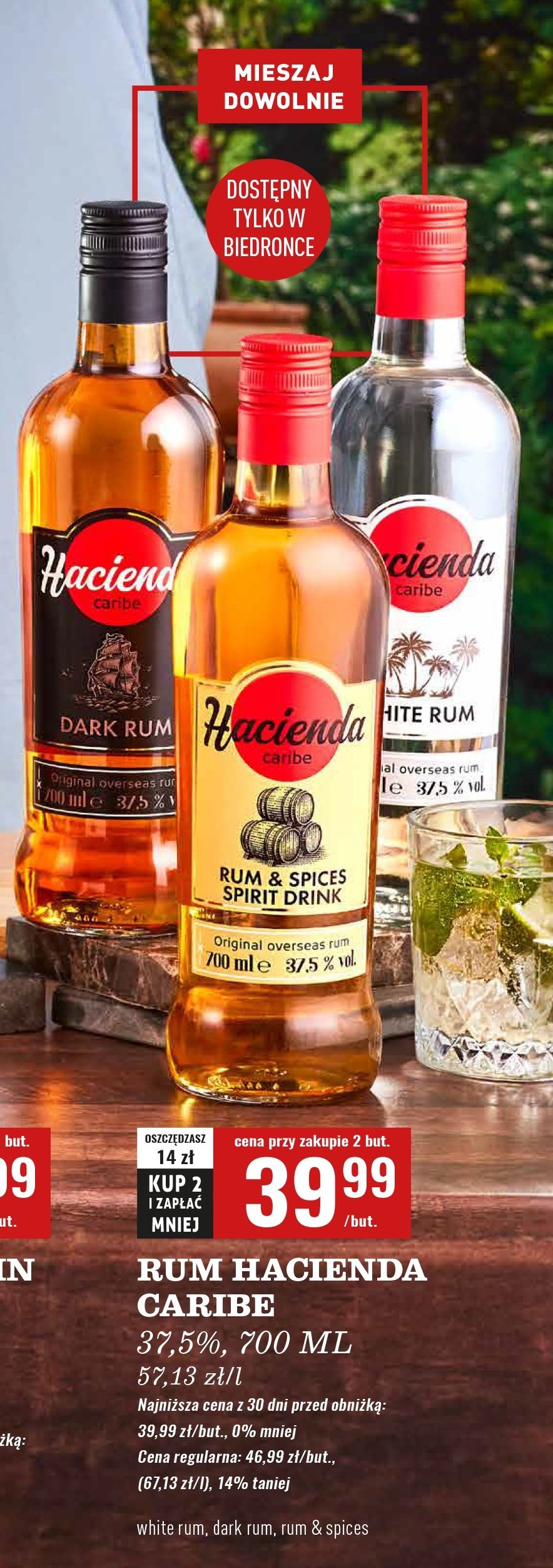 Rum Hacienda caribe rum & spices promocja
