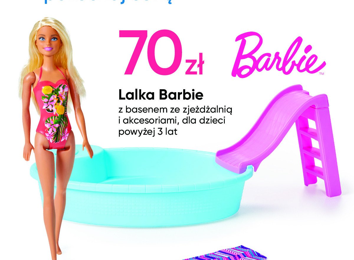 Lalka barbie z akcesoriami basenowymi Mattel promocja