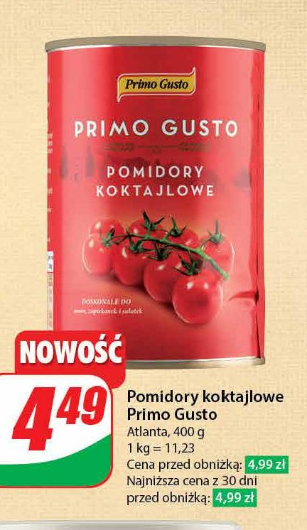 Pomidory koktajlowe Primo gusto promocja