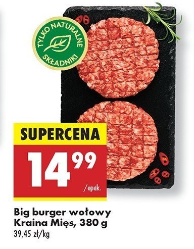 Burger wołowy Kraina mięs promocja w Biedronka