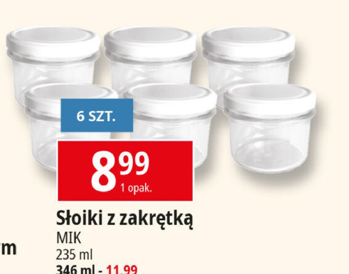 Słoiki z zakrętką 235 ml Mik promocja