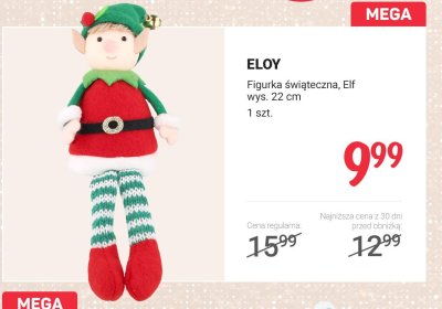 Figurka świąteczna Elf wys. 22 cm promocja w Rossmann