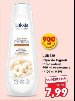 Płyn do kąpieli cotton milk & provitamin b5 Luksja creamy & soft promocja