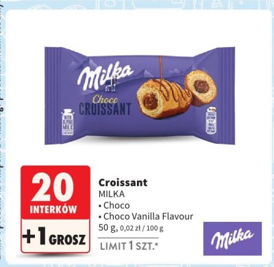 Croissant Choco Vanilla Flavour Milka promocja w Intermarche