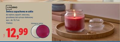 Świeca zapachowa w szkle zapach: gruszkowy  promocja w Lidl