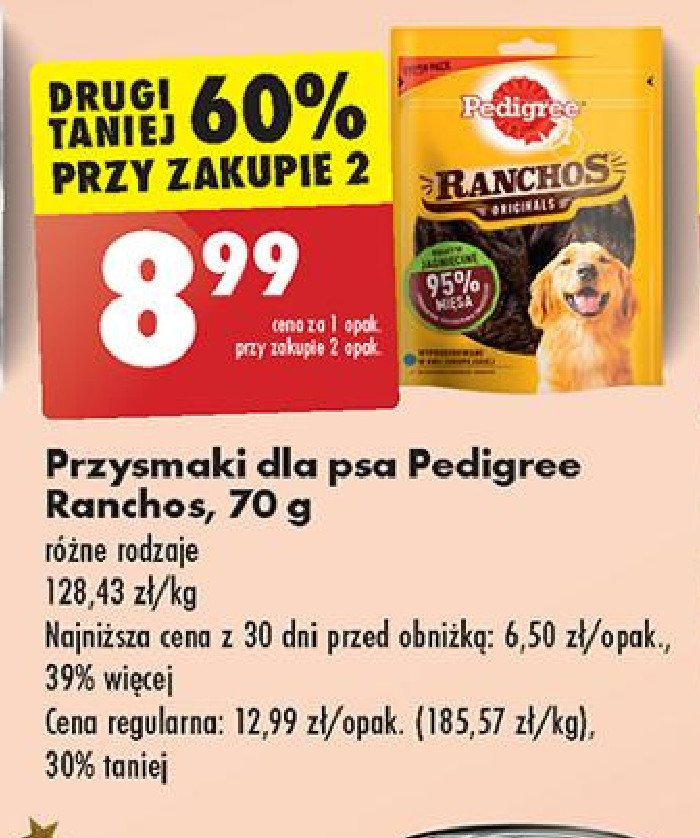 Przysmak dla psa originals wołowina Pedigree ranchos promocja w Biedronka