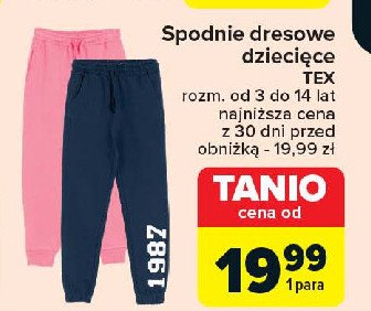 Spodnie chłopięce 3-14 lat Tex promocja w Carrefour Market