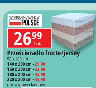 Prze艣cieradlo frotte 90 x 200 cm promocja