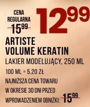 Laker modelujący ARTISTE VOLUME KERATIN 250ml promocja w Drogerie Natura