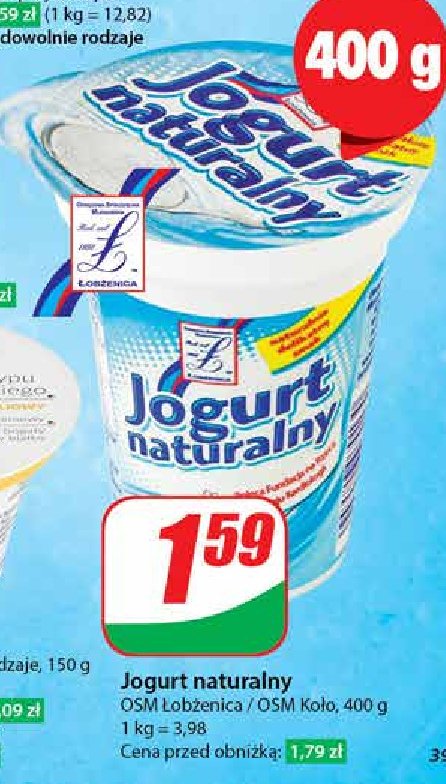 Jogurt naturalny Osm koło promocja