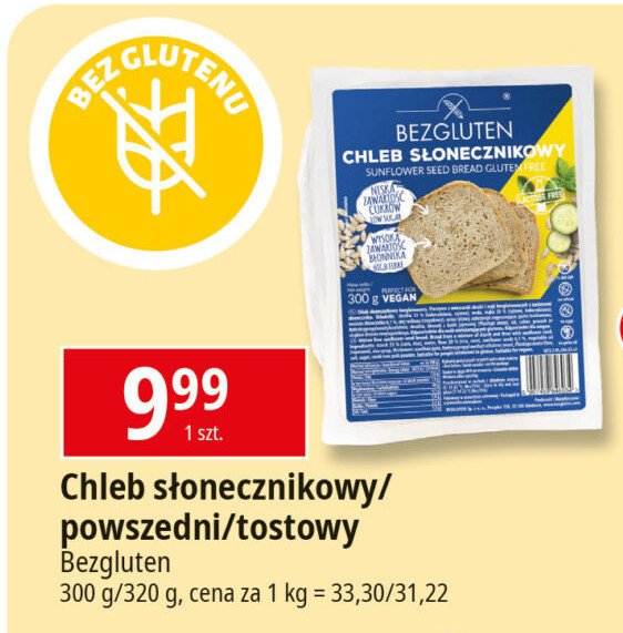 Chleb tostowy Bezgluten promocja w Leclerc