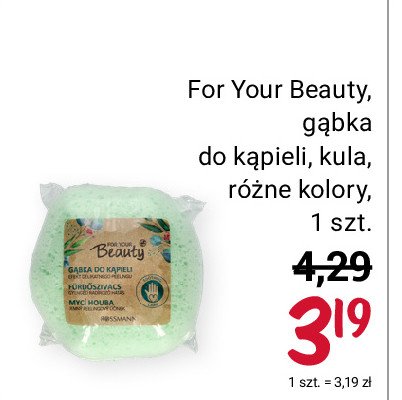 Gąbka naturalna okrągła For your beauty promocja