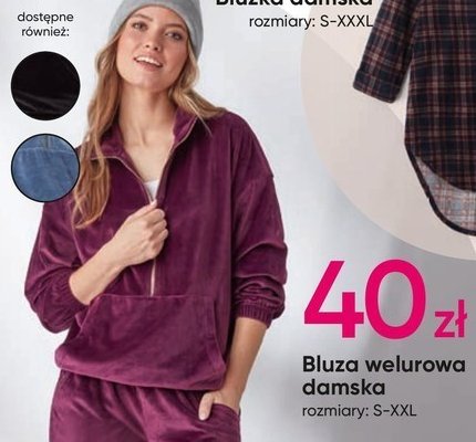 Bluza damska welurowa roz. s-2xl promocja