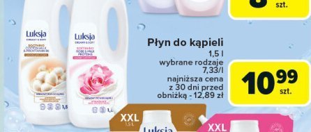 Płyn do kąpieli rose & milk Luksja creamy & soft promocja w Carrefour